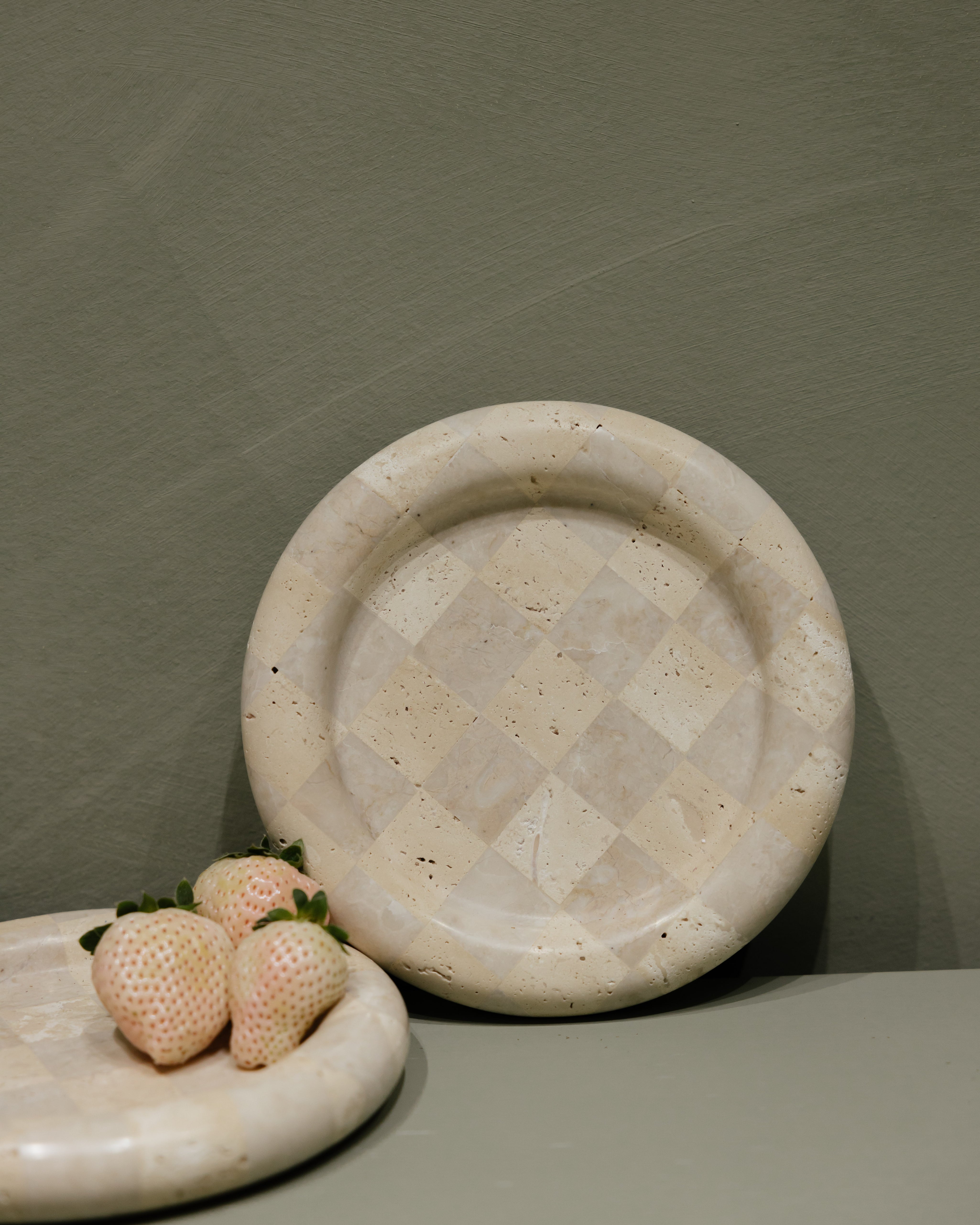 Travertine Checkered Tray